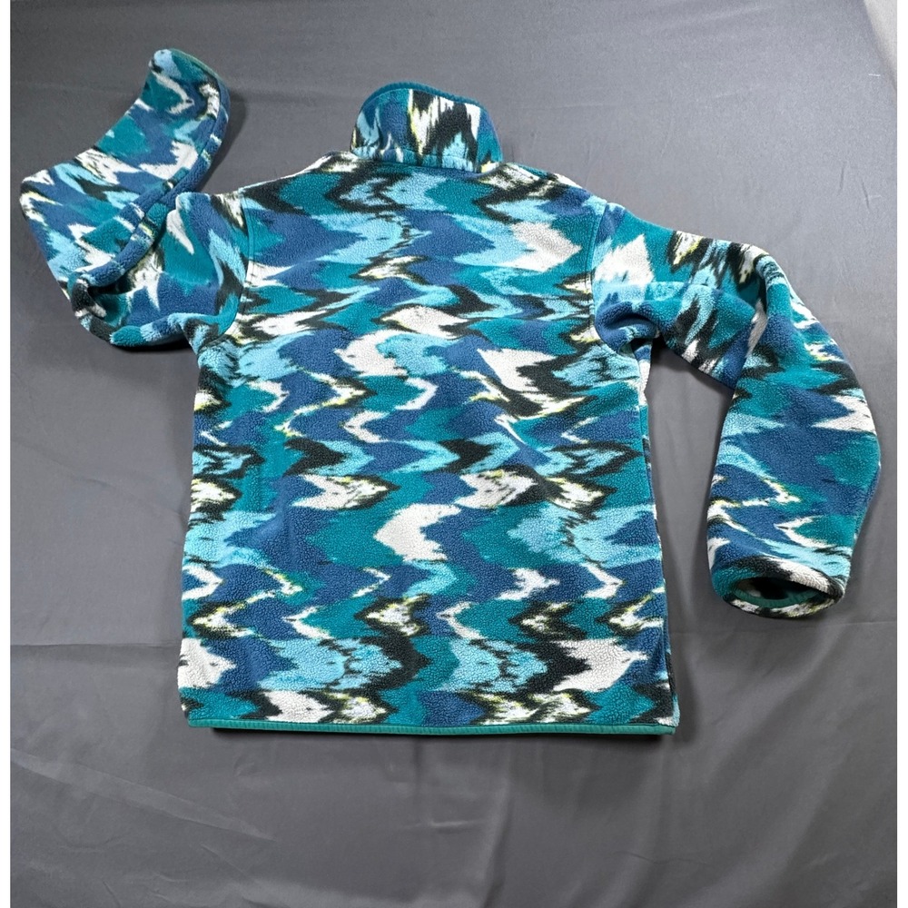 VTG Patagonia Synchilla Snap-T Fleece Pullover-S Teal Blue Geometric Ikat Print - Picture 15 of 15